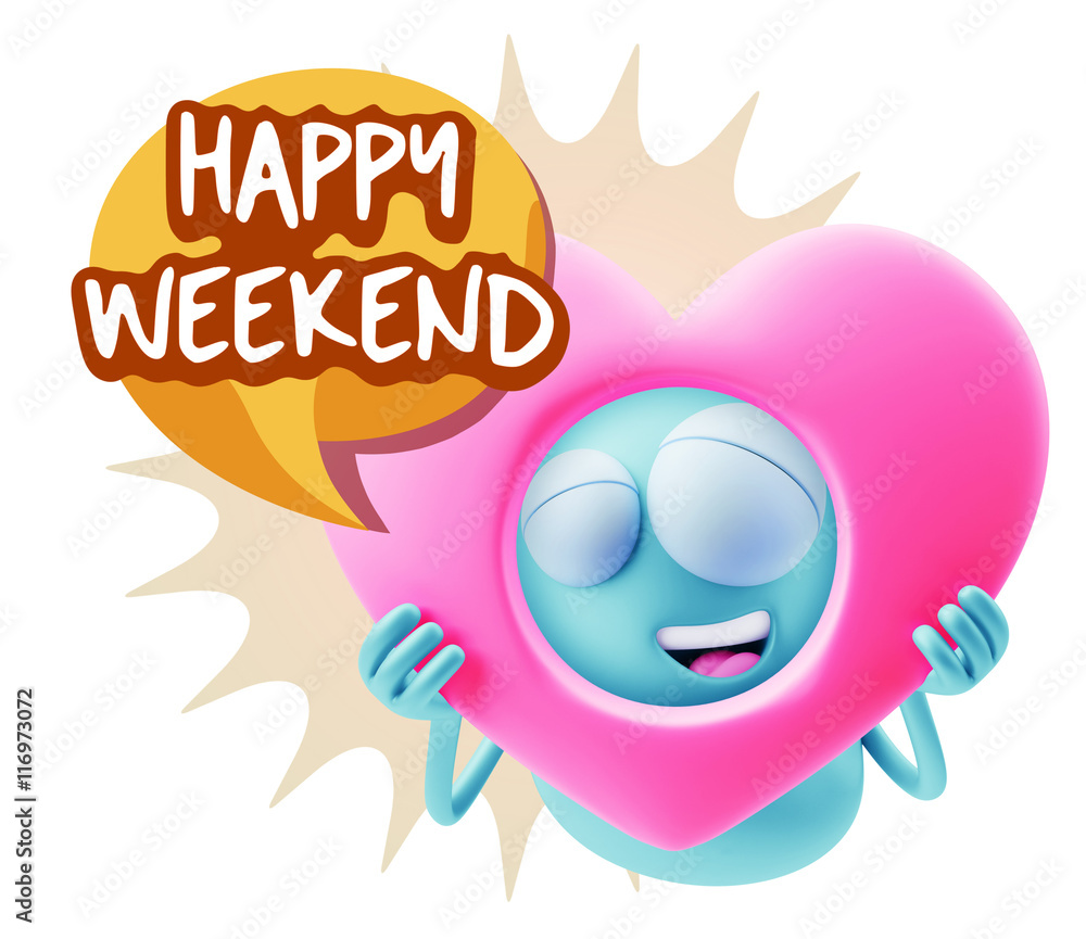 3d Rendering. Romantic Emoticon Character Face Expression saying 3d Rendering. Romantic Emoticon Character Face Expression saying
