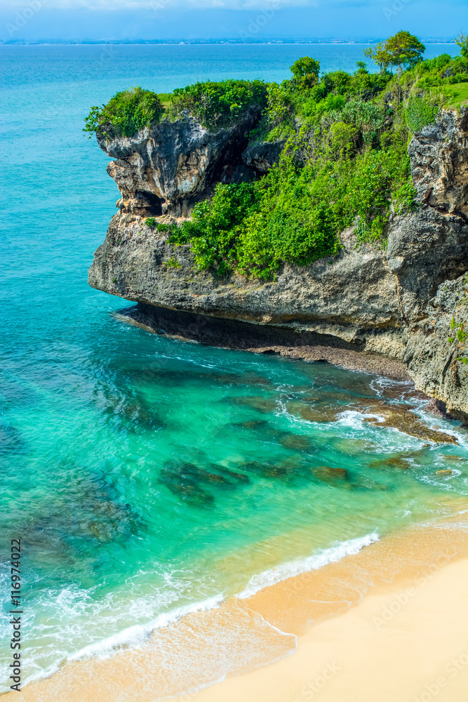 Beautiful white sandy beach in Bali