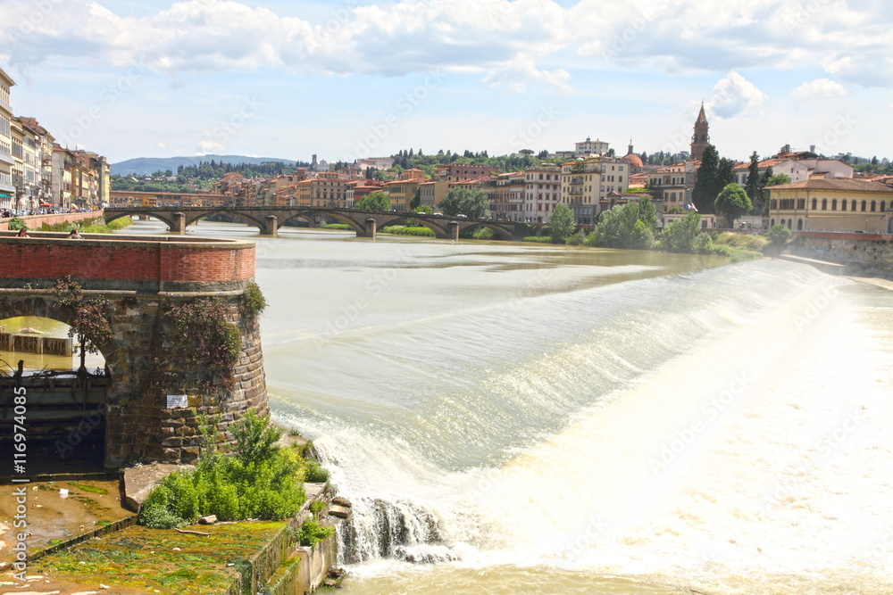 Arno river in Florence Tuscany Italy