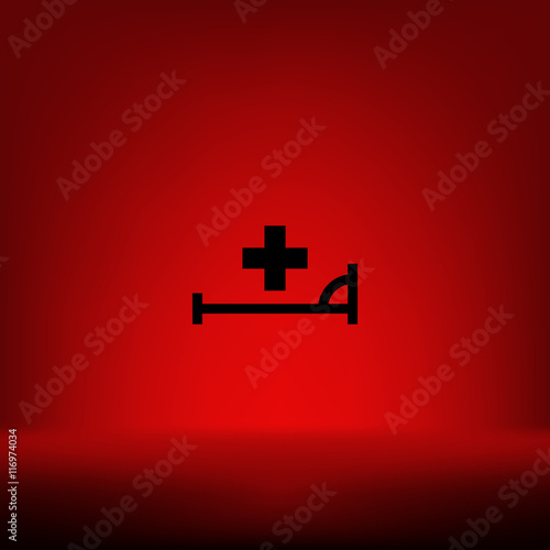Vector icon with bed and cross