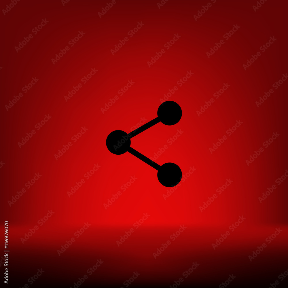 Flat paper cut style icon of share Flat paper cut style icon of share
