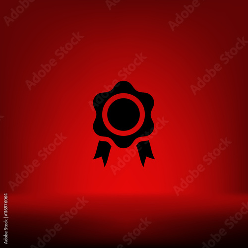 Flat paper cut style icon of seal