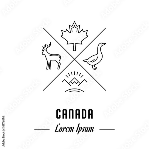 Vector Line Banner Canada
