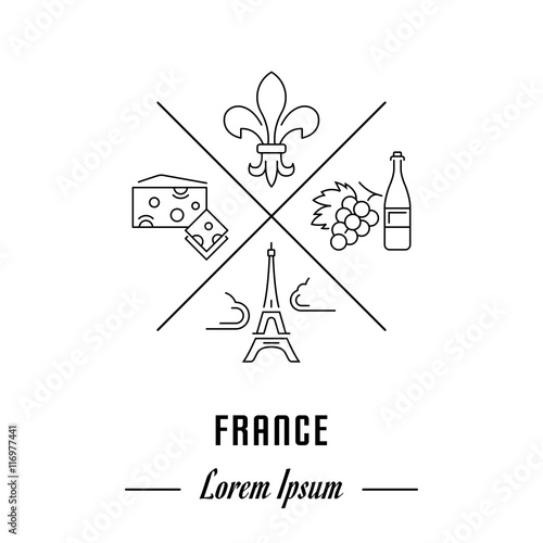 Vector Line Banner France