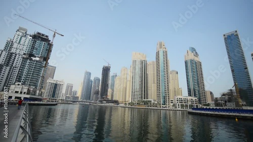 Dubai - AUGUST 7, 2014: Skyscrapers at Dubai Marina on August 7 in Dubai, UAE. Dubai Marina has very high concentration of skyscrapers