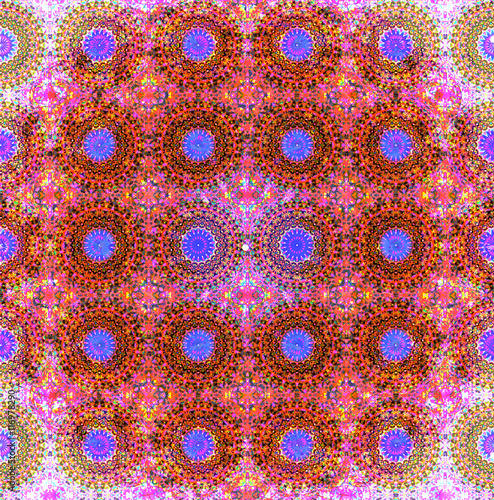 Abstract Kaleidoscope background pattern made from Lotus blossom for wallpaper.