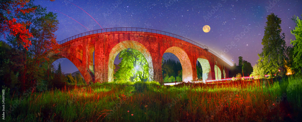 Obraz premium Night and pristine bridge