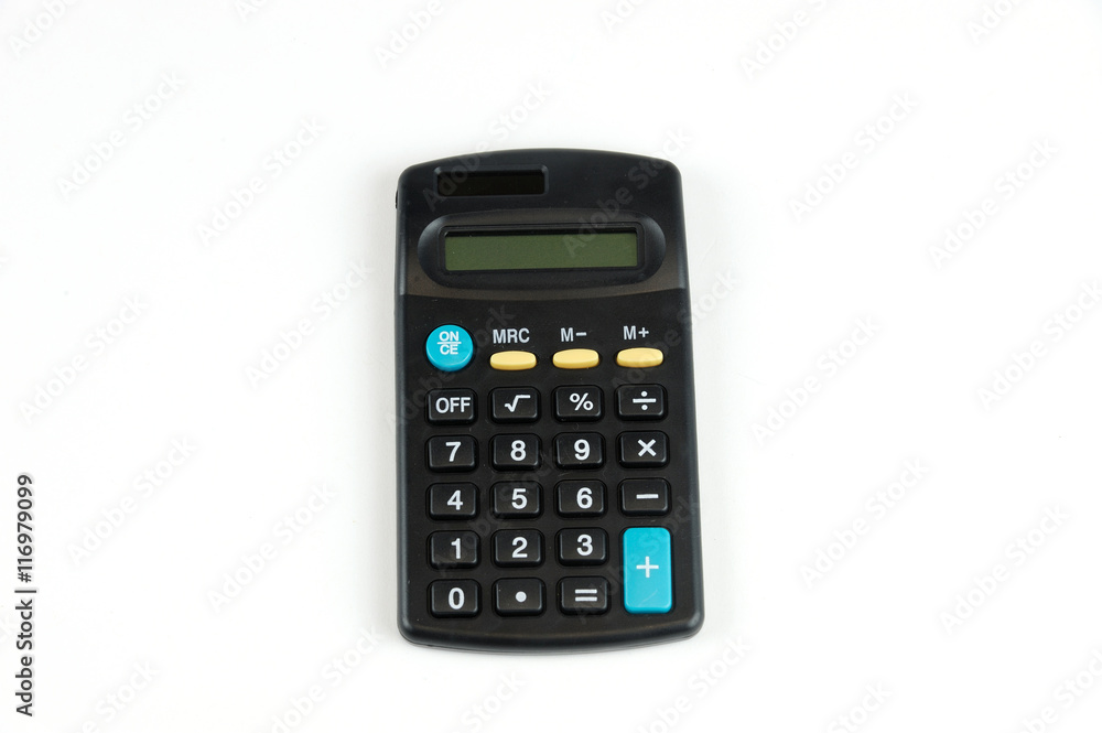single calculator isolated on white background single calculator isolated on white background