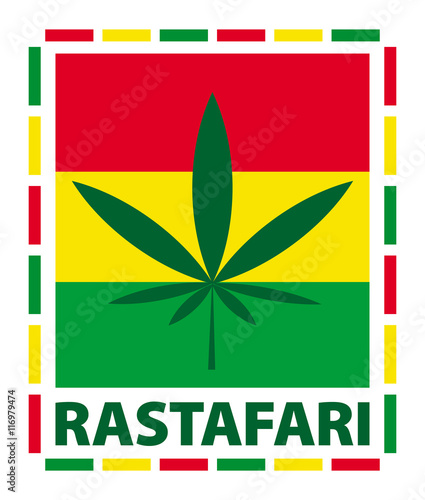 Marijuana leaf in rastafari colours, vector illustration