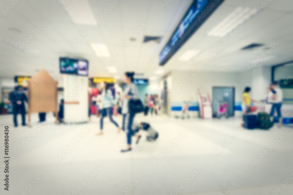 Fototapeta premium Blurred tourist in the airport