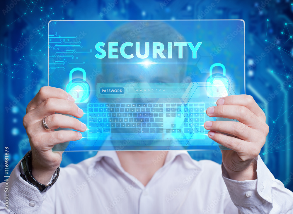 Businessman touching a dashboard with key performance indicator