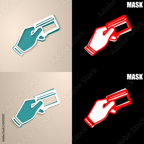 papierowa ikona z cieniem