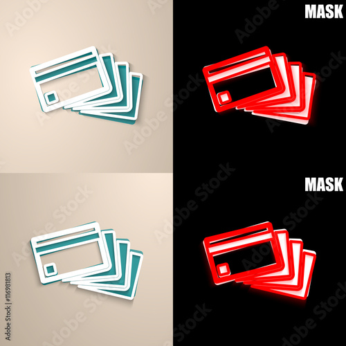 papierowa ikona z cieniem