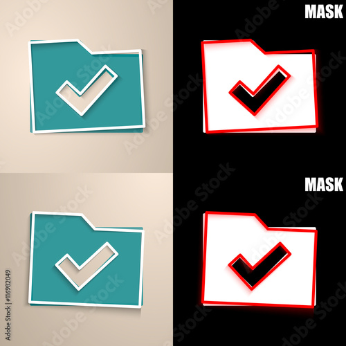 papierowa ikona z cieniem