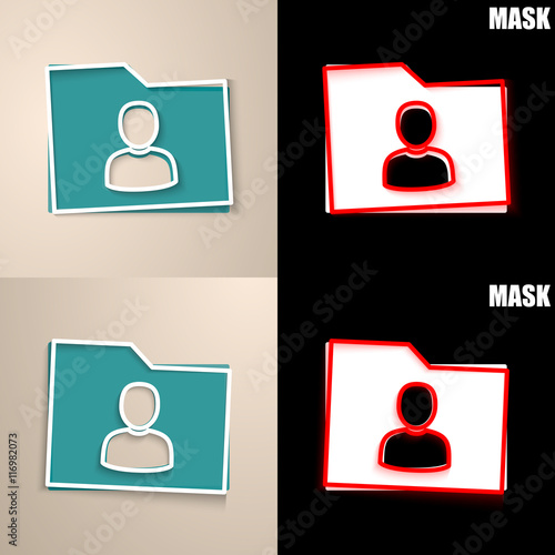 papierowa ikona z cieniem