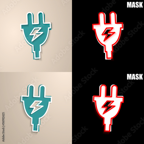 papierowa ikona z cieniem