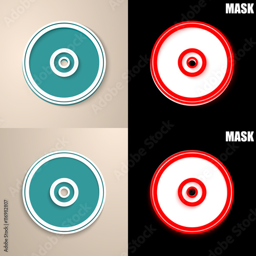 papierowa ikona z cieniem