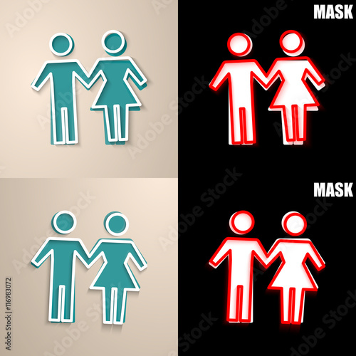 papierowa ikona z cieniem