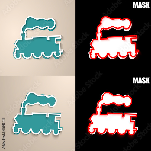 papierowa ikona z cieniem