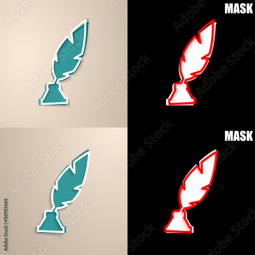 papierowa ikona z cieniem