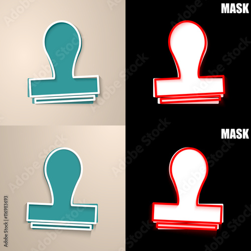 papierowa ikona z cieniem