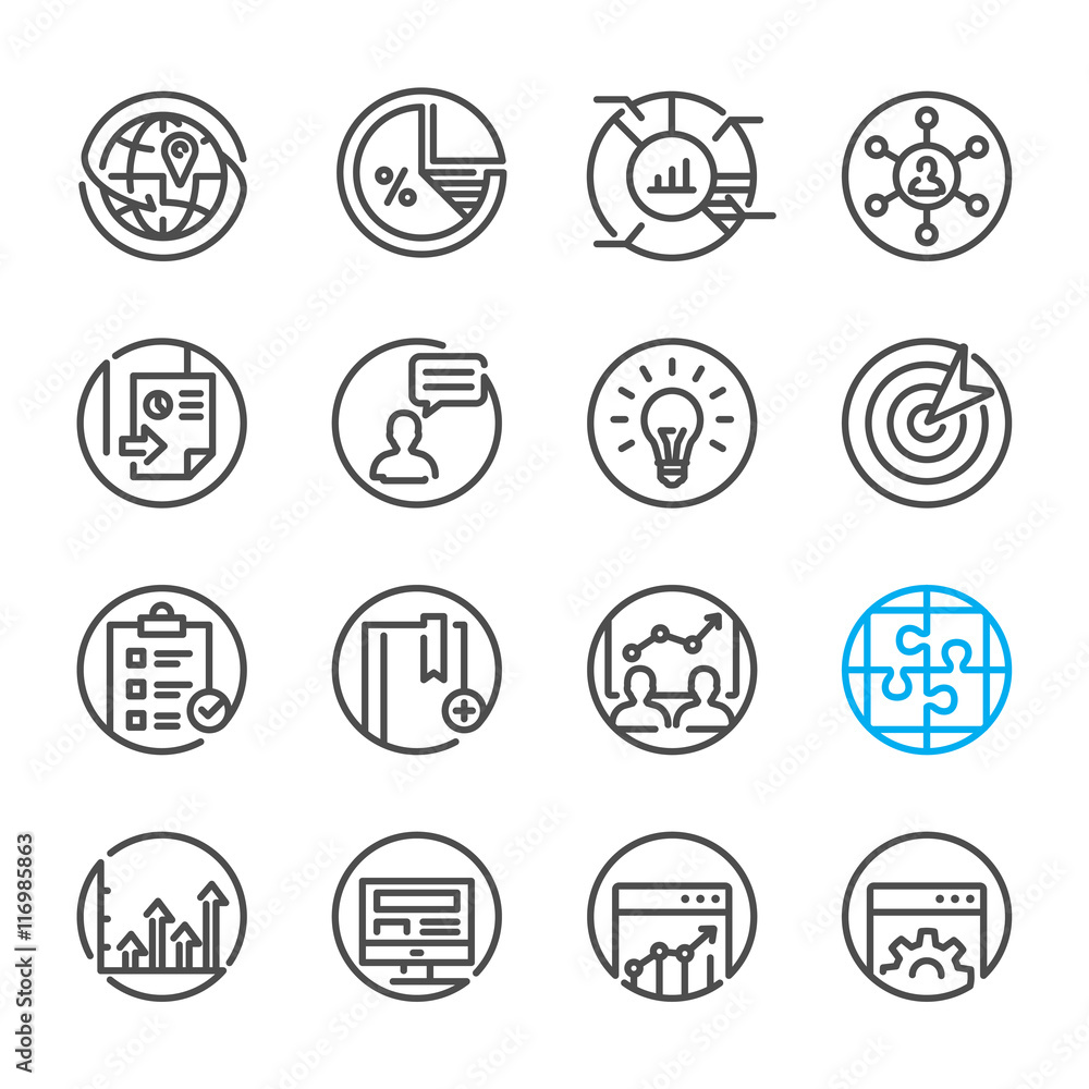 SEO and Development icons with White Background SEO and Development icons with White Background