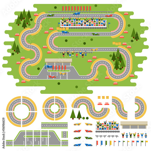 Race track curve road