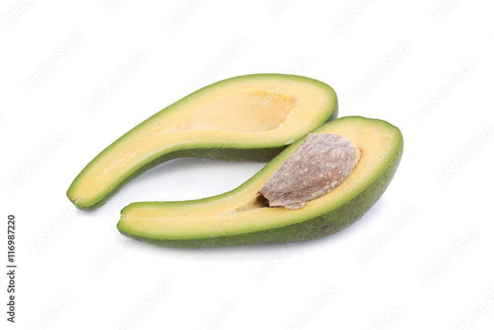 avocado on white background