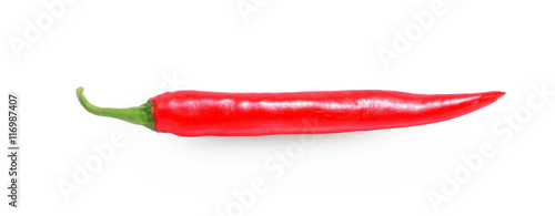 red hot chili pepper isolated on white