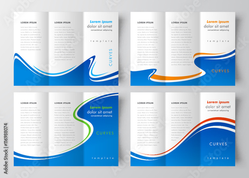 brochure template design abstract curves set