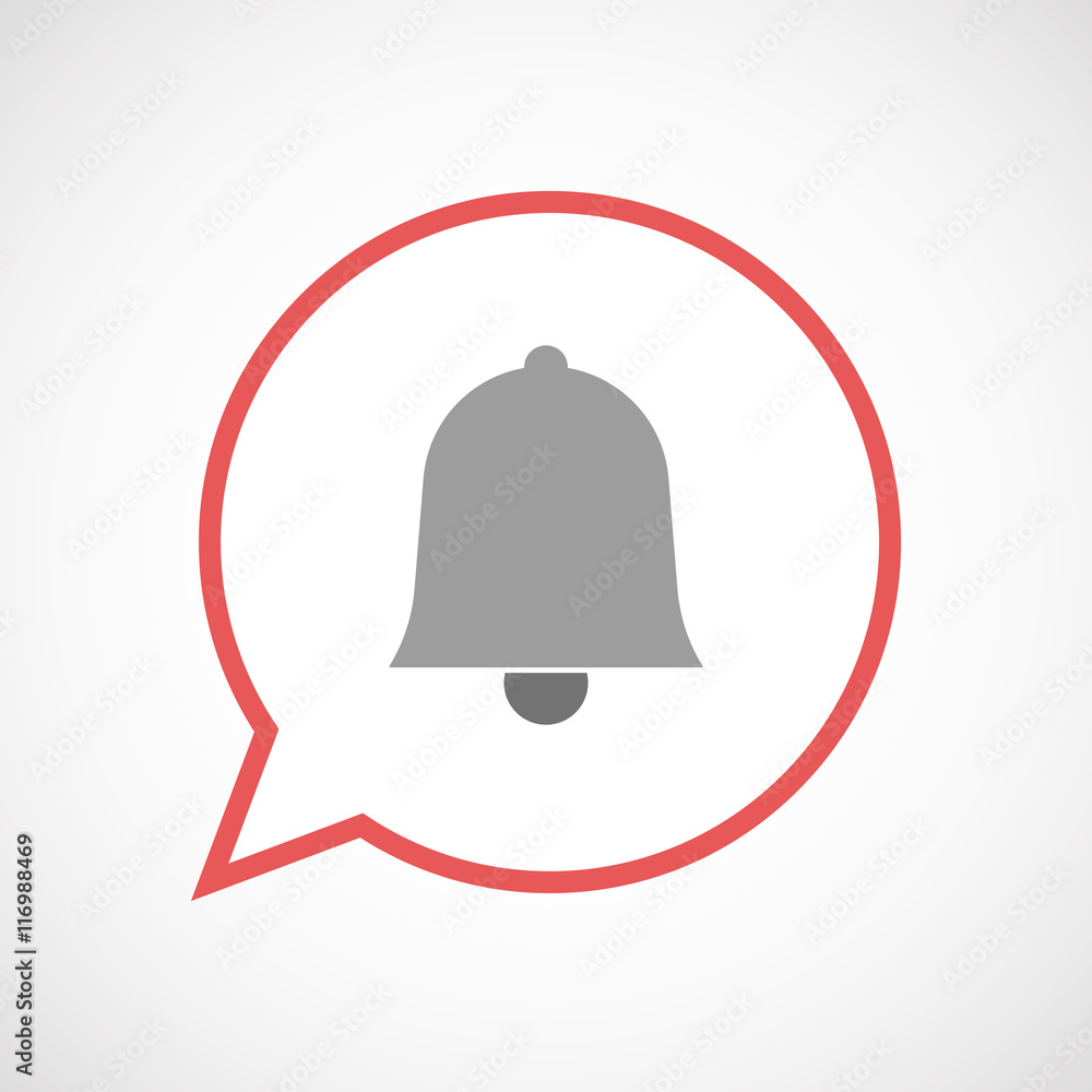 Isolated comic balloon line art icon with a bell Isolated comic balloon line art icon with a bell