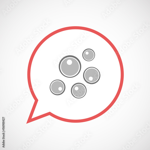 Isolated comic balloon line art icon with oocytes