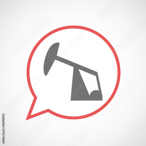 Isolated comic balloon line art icon with a horsehead pump