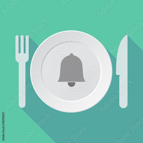 Long shadow tableware vector illustration with a bell