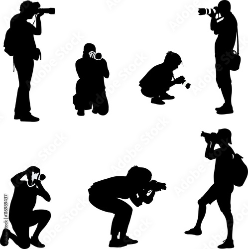 photographers silhouettes - vector