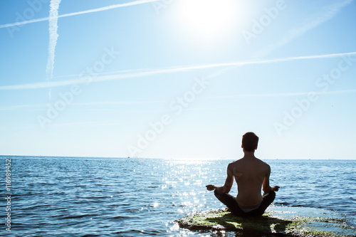 picture of yoga man in sunlight