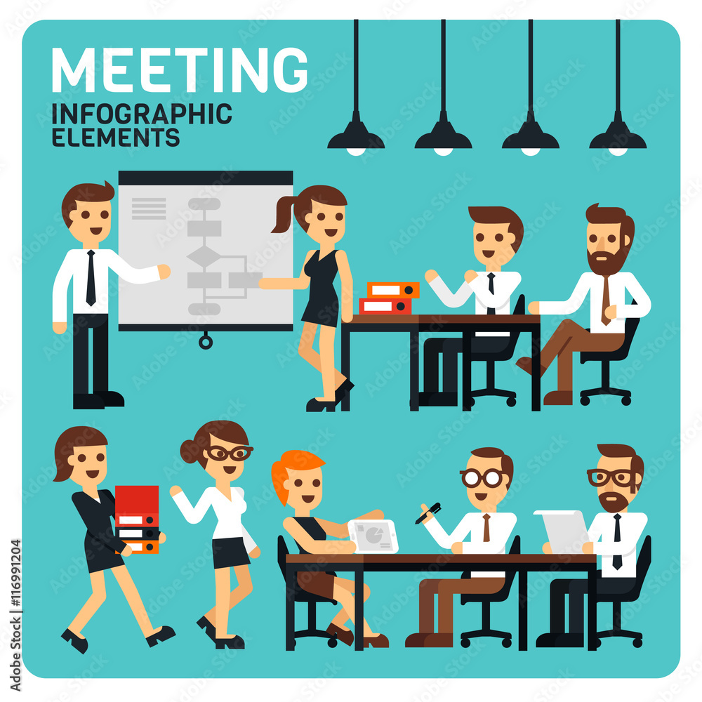 Meeting People Infographic Elements Meeting People Infographic Elements