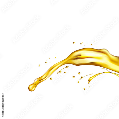 olive oil splashing isolated on white background