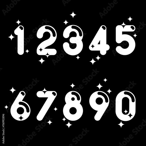 Numbers set. Vector Illustration