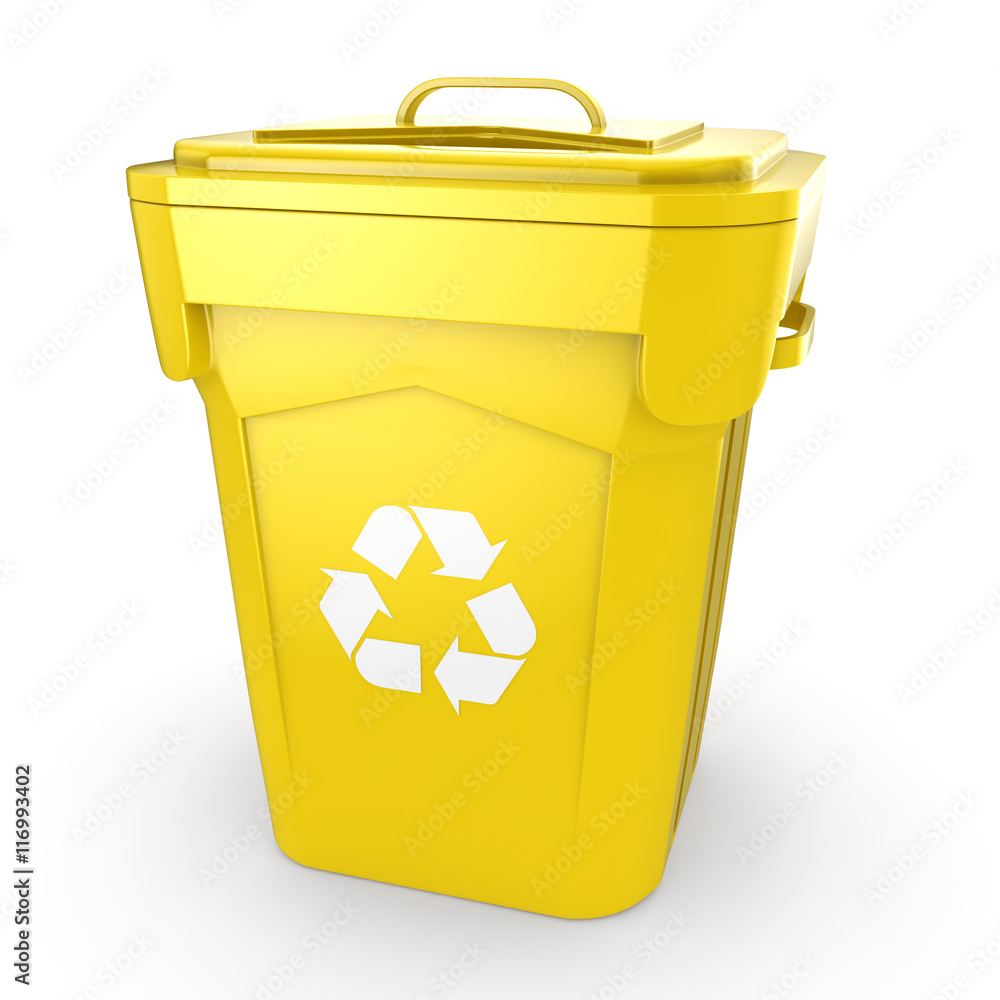 Yellow Recycling Bin Yellow Recycling Bin