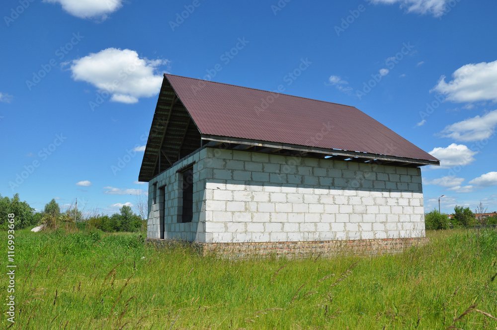 Roofing Construction and Building New House Construction Exterior. Home Building Process. Roofing Construction and Building New House Construction Exterior. Home Building Process.