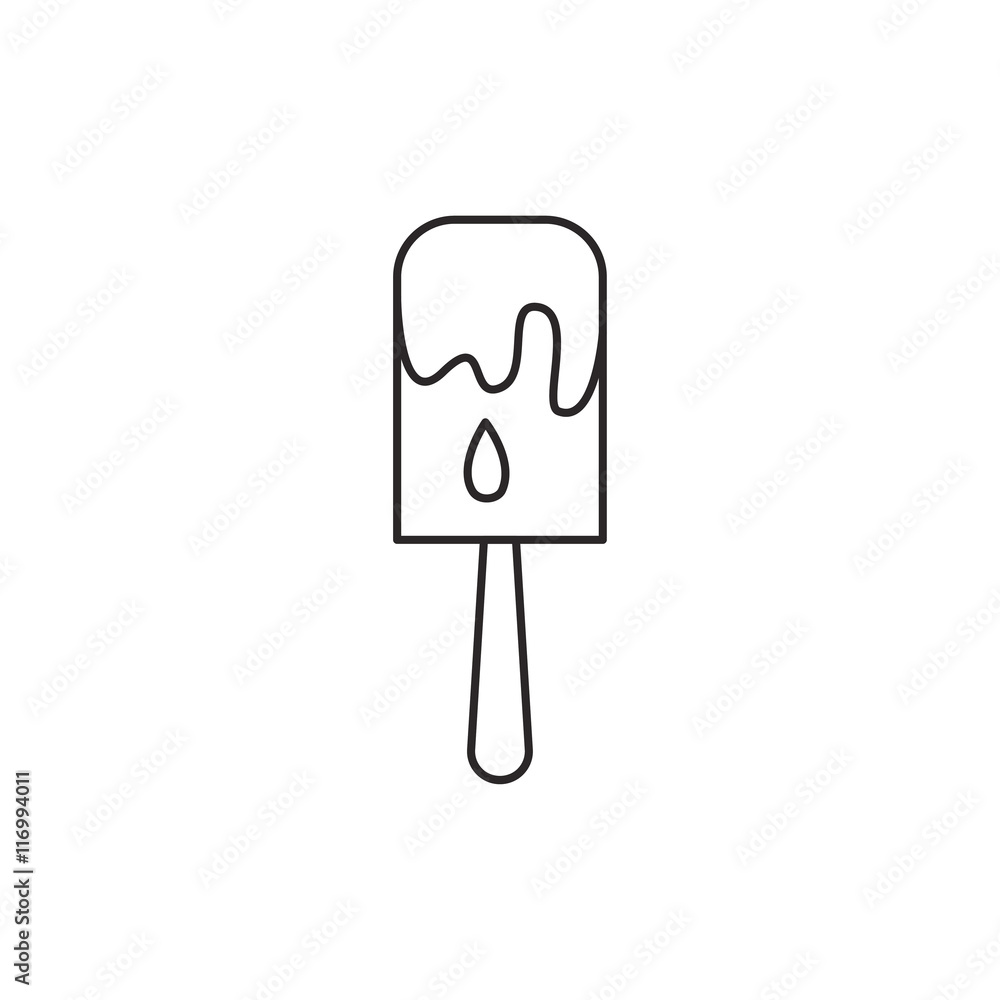 Outline icecream icon isolated on white background Outline icecream icon isolated on white background