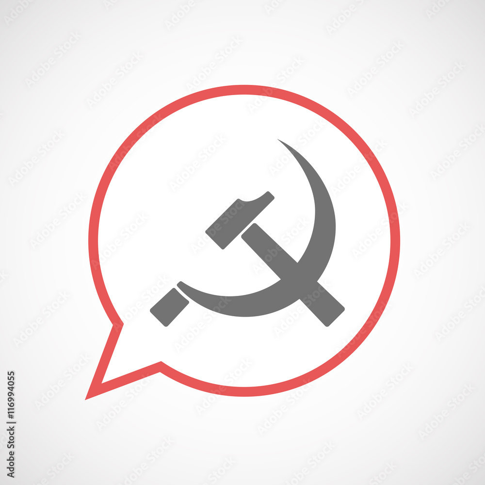 Isolated comic balloon line art icon with the communist symbol Isolated comic balloon line art icon with the communist symbol