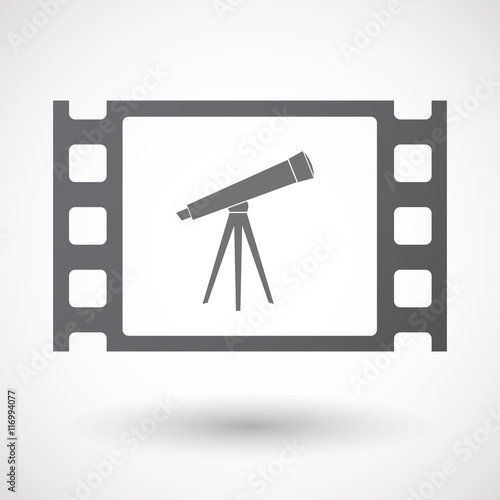 Isolated 35mm film frame with a telescope