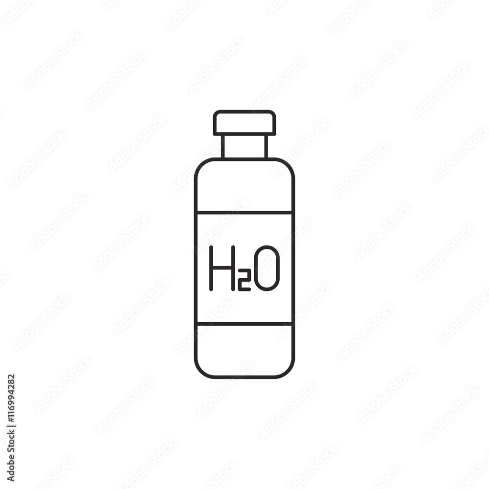 Outline bottle of water icon isolated on white background Outline bottle of water icon isolated on white background