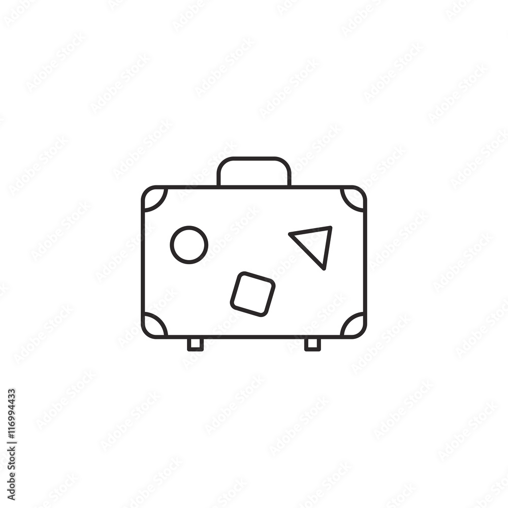 Outline suitcase icon isolated on white background Outline suitcase icon isolated on white background