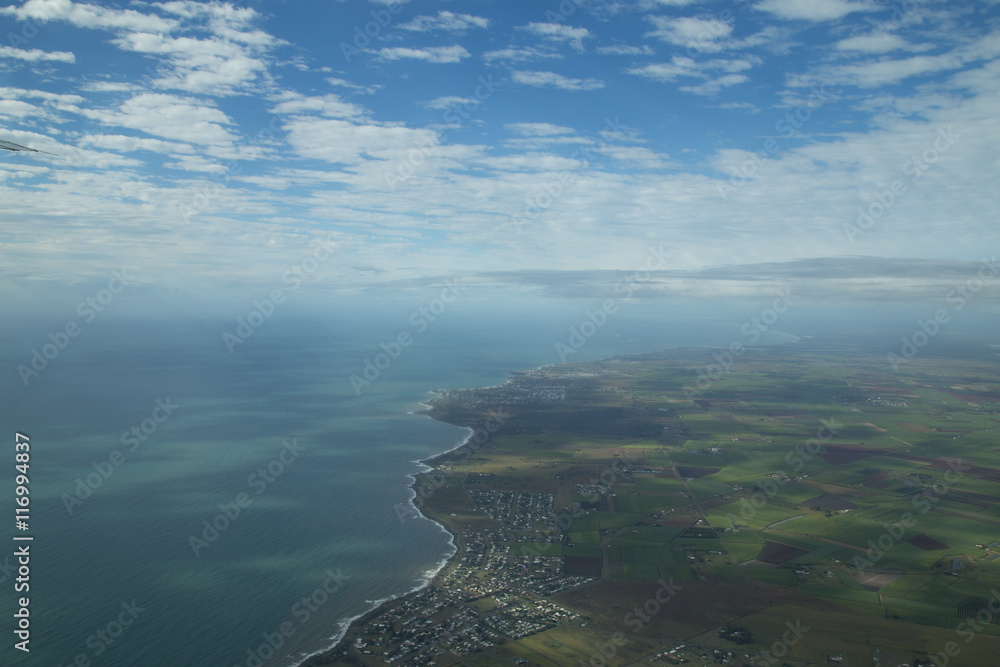 Aerial view of coastline close to Bundaberg Aerial view of coastline close to Bundaberg