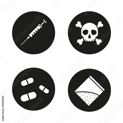 Drugs icons set