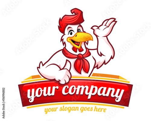 Chicken logo, chicken mascot, chicken character. Suitable for restaurant logo. Vector of chicken character.