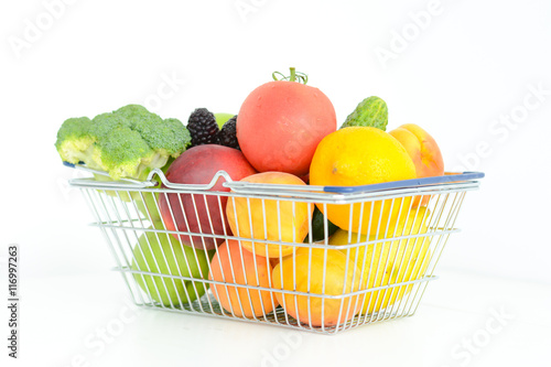 Fresh fruit and vegetables basket